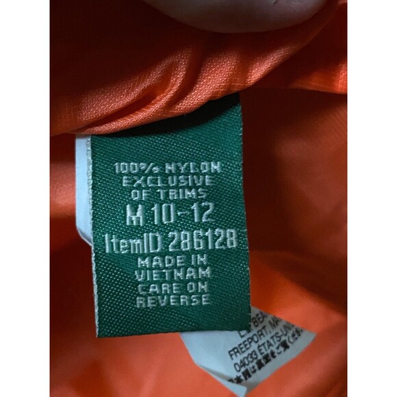 LL Bean kid's size 10-12 M 1/4 zip hooded windbreaker/rain nylon coat jacket - Picture 6 of 6